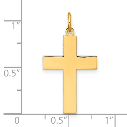 14K Yellow Gold Polished Cross Pendant