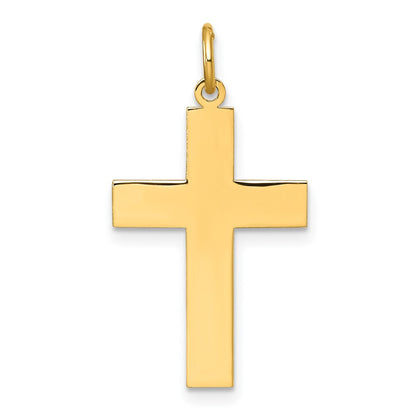 14K Yellow Gold Polished Cross Pendant