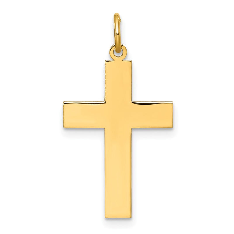 14K Yellow Gold Polished Cross Pendant