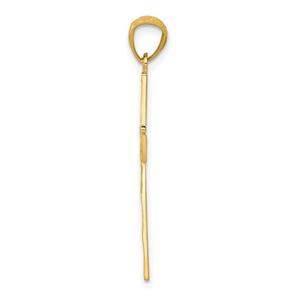 14K Yellow Gold Diamond-Cut Filigree Cross Pendant