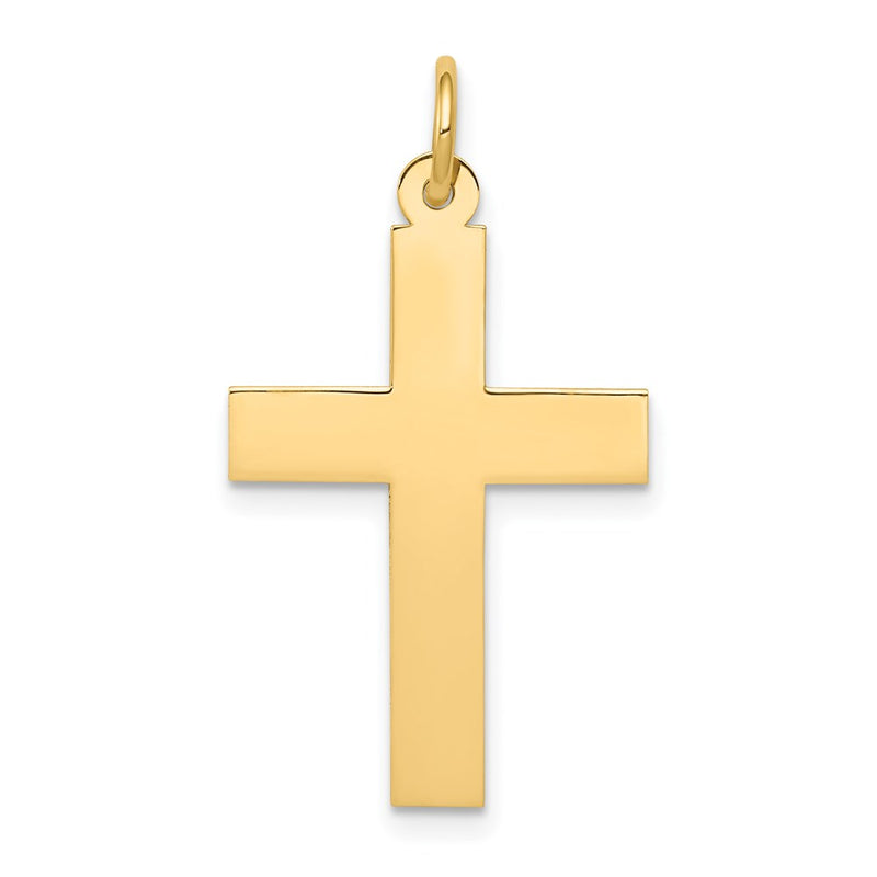 14K Yellow Gold Polished Cross Pendant
