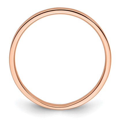 18k Rose Gold 2mm Lightweight Flat Wedding Band Ring