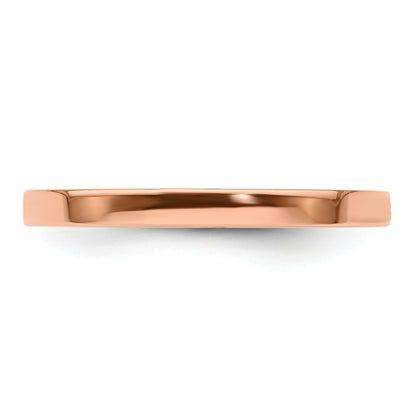 Solid 14K Yellow Gold Rose Gold 2mm Light Weight Flat Men's/Women's Wedding Band Ring Size 4