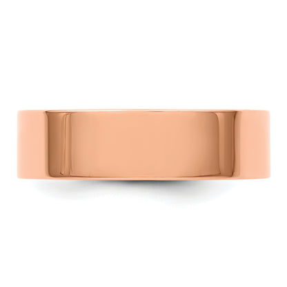 Solid 14K Yellow Gold Rose Gold 6mm Light Weight Flat Men's/Women's Wedding Band Ring Size 6.5
