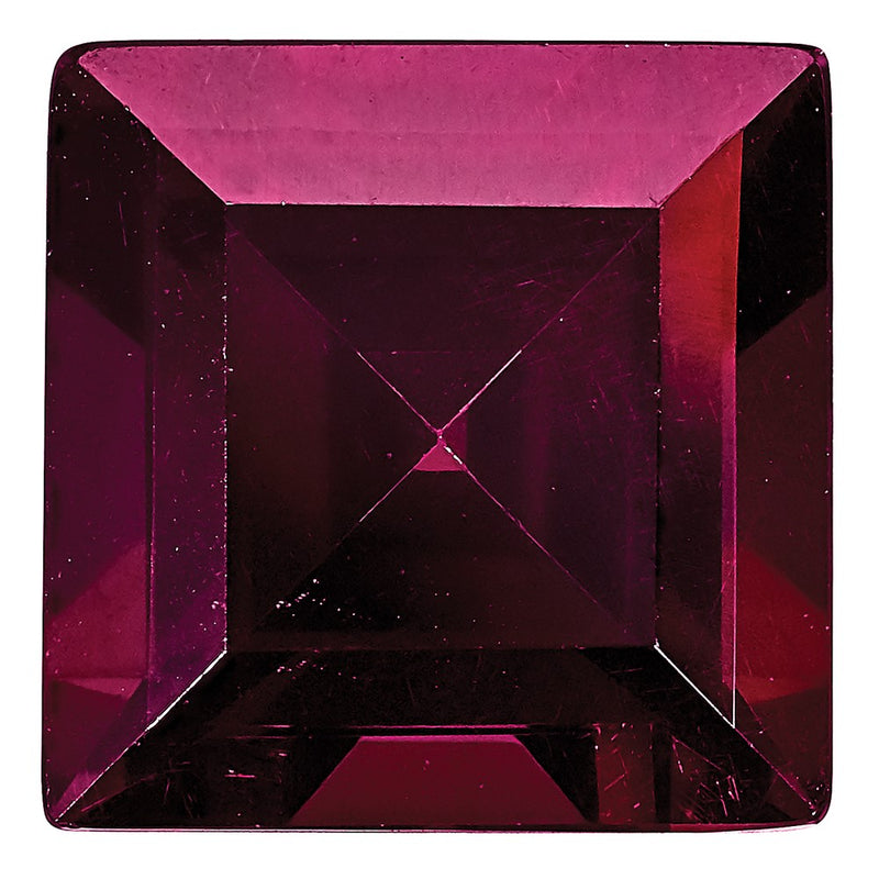 Gemstone Rhodolite Garnet Aa Quality 7mm Square Step-Cut