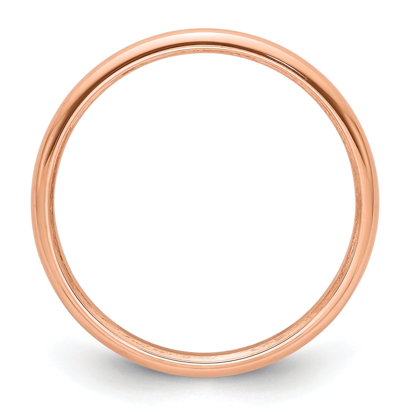 Solid 14K Yellow Gold Rose Gold 2mm Half-Round Wedding Men's/Women's Wedding Band Ring Size 4.5