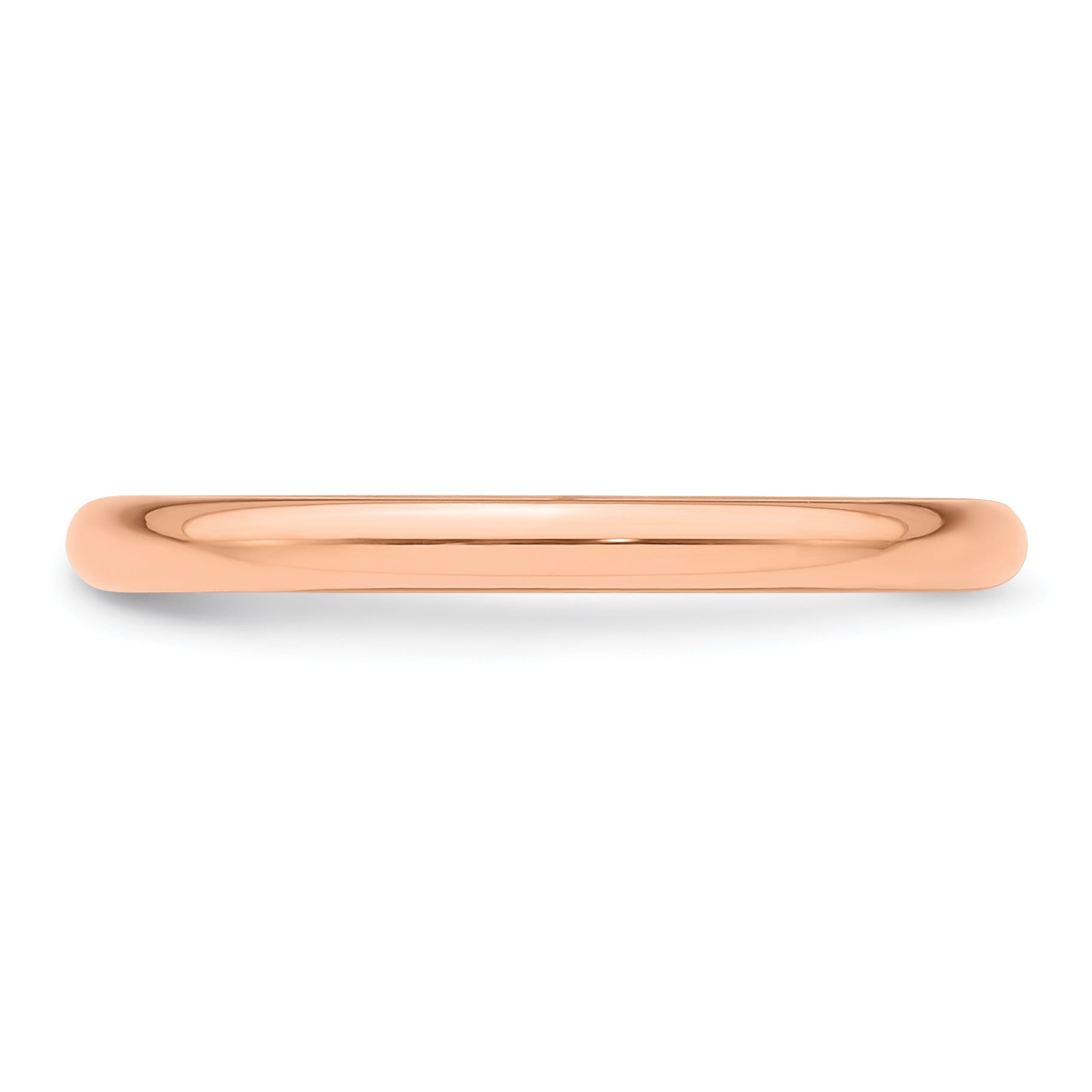 Solid 14K Yellow Gold Rose Gold 2mm Half-Round Wedding Men's/Women's Wedding Band Ring Size 4.5