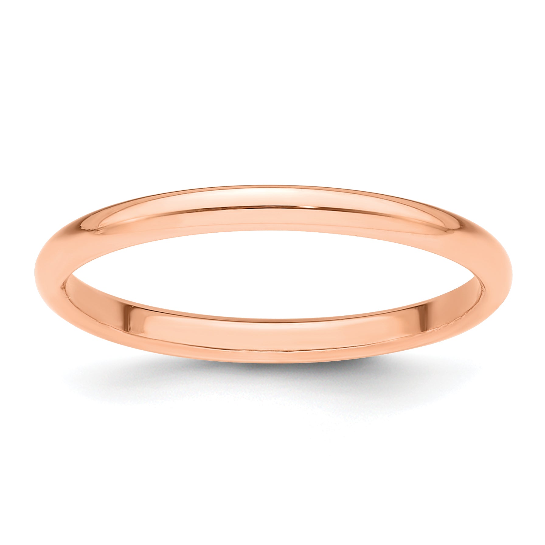 Solid 14K Yellow Gold Rose Gold 2mm Half-Round Wedding Men's/Women's Wedding Band Ring Size 4.5