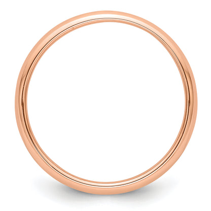Solid 14K Yellow Gold Rose Gold 3mm Half-Round Wedding Men's/Women's Wedding Band Ring Size 5.5