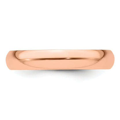 Solid 14K Yellow Gold Rose Gold 4mm Half-Round Wedding Men's/Women's Wedding Band Ring Size 4.5