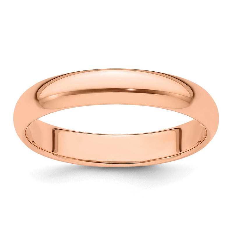 18k Rose Gold 4mm Half Round Wedding Band Ring