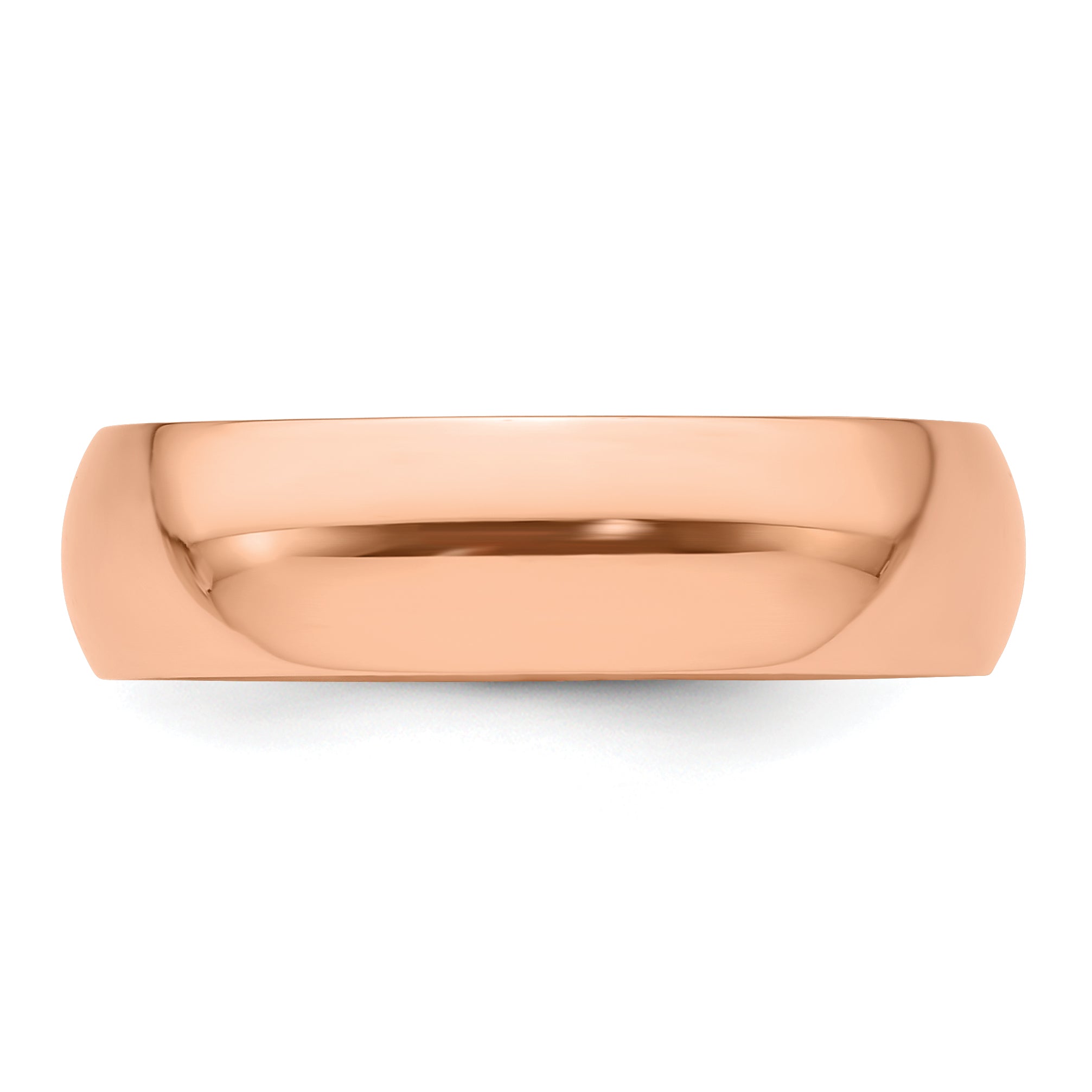 Solid 14K Yellow Gold Rose Gold 6mm Half-Round Wedding Men's/Women's Wedding Band Ring Size 10