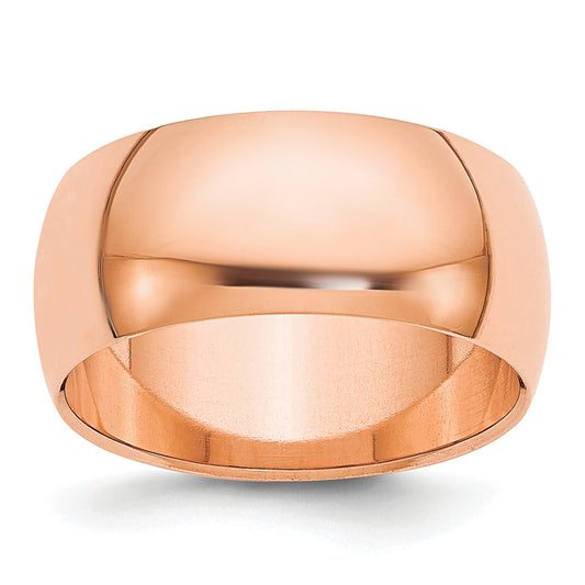 Solid 14K Yellow Gold Rose Gold 8mm Half-Round Wedding Men's/Women's Wedding Band Ring Size 11.5