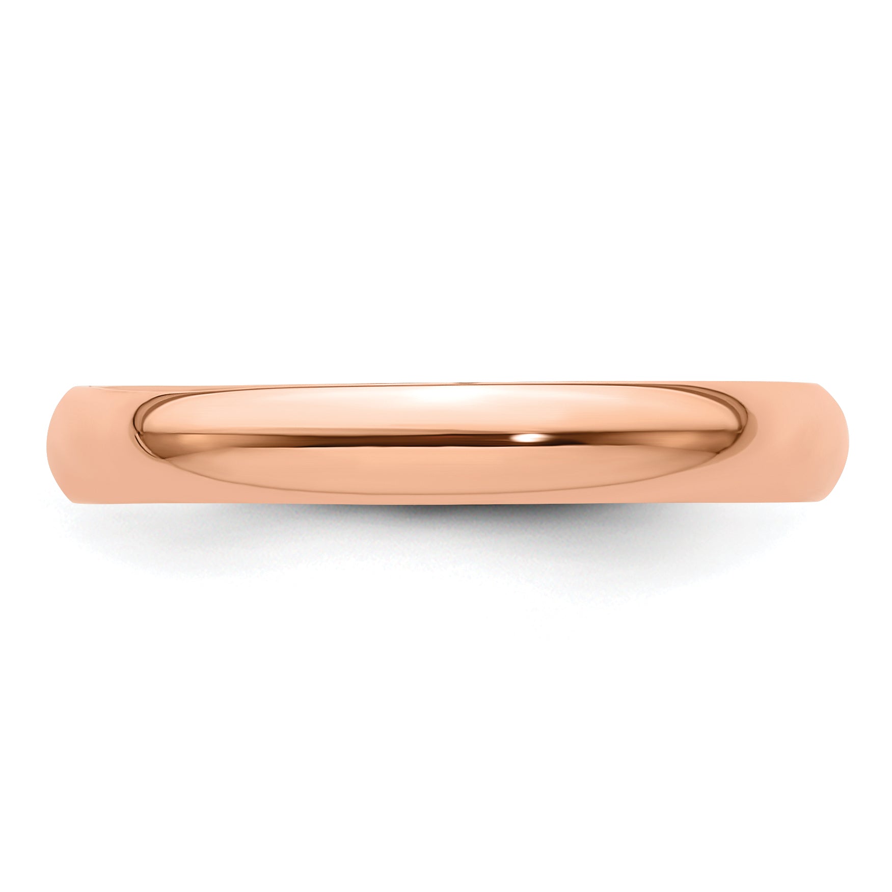 Solid 14K Yellow Gold Rose Gold 3mm Light Weight Half Round Men's/Women's Wedding Band Ring Size 4