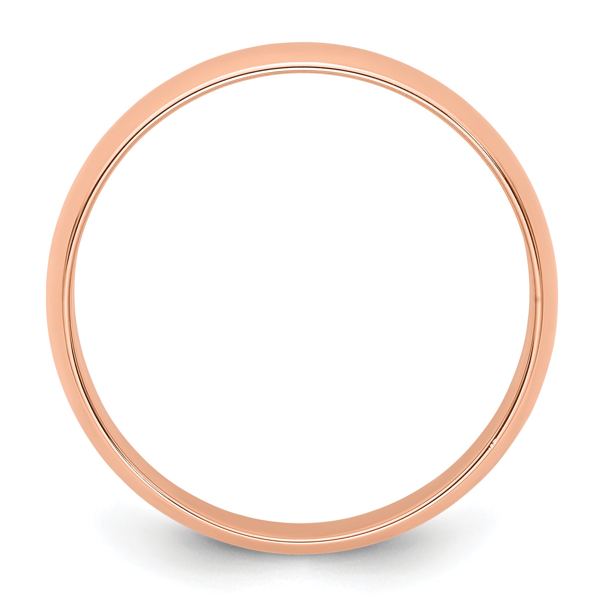 Solid 14K Yellow Gold Rose Gold 5mm Light Weight Half Round Men's/Women's Wedding Band Ring Size 4