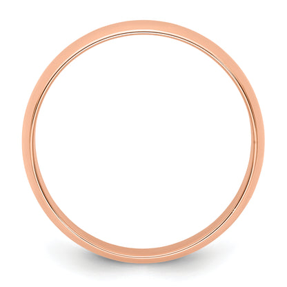 Solid 14K Yellow Gold Rose Gold 5mm Light Weight Half Round Men's/Women's Wedding Band Ring Size 4