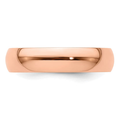 14K Rose Gold 5mm Lightweight Half Round Wedding Band