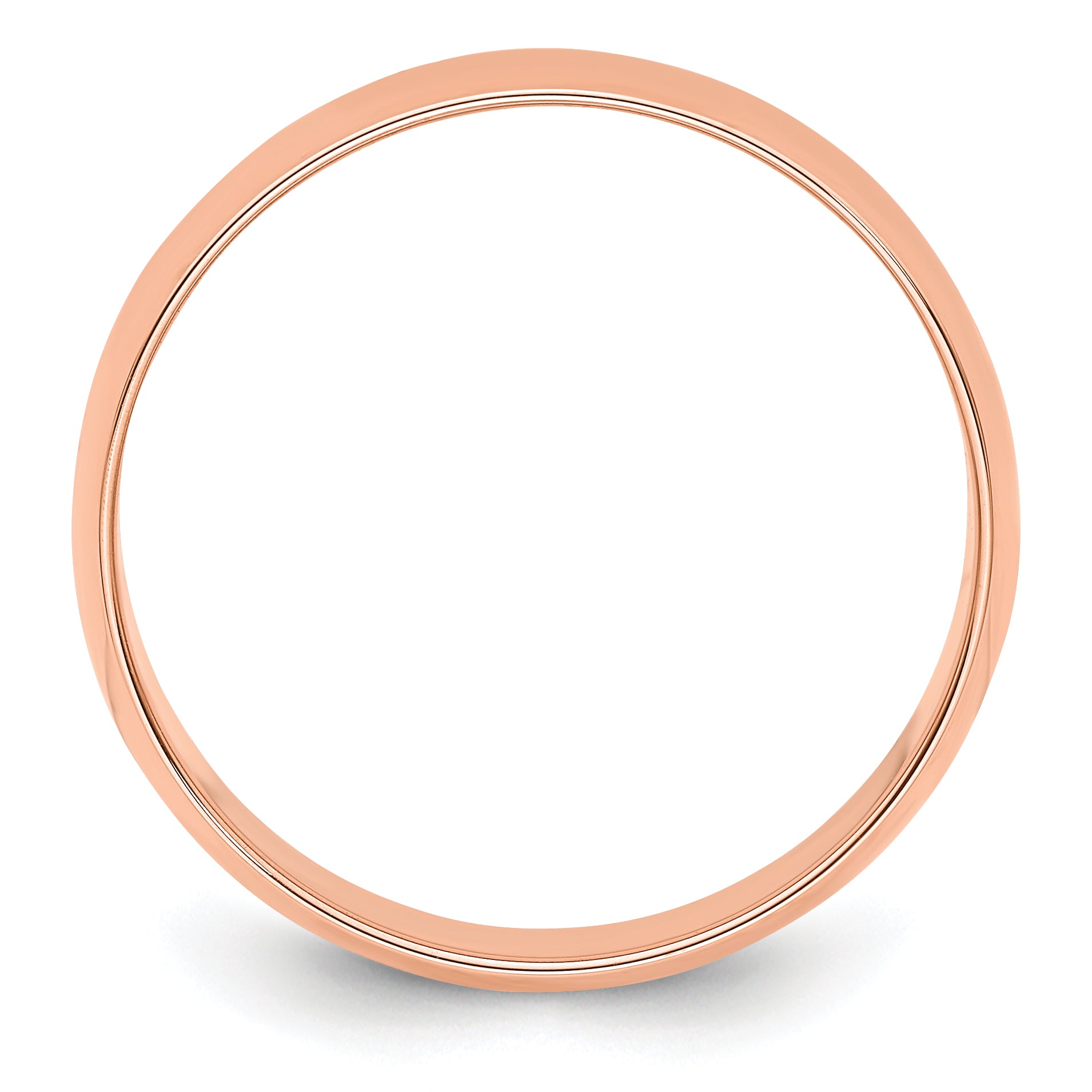 14K Rose Gold 6mm Lightweight Half Round Wedding Band