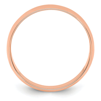 14K Rose Gold 6mm Lightweight Half Round Wedding Band