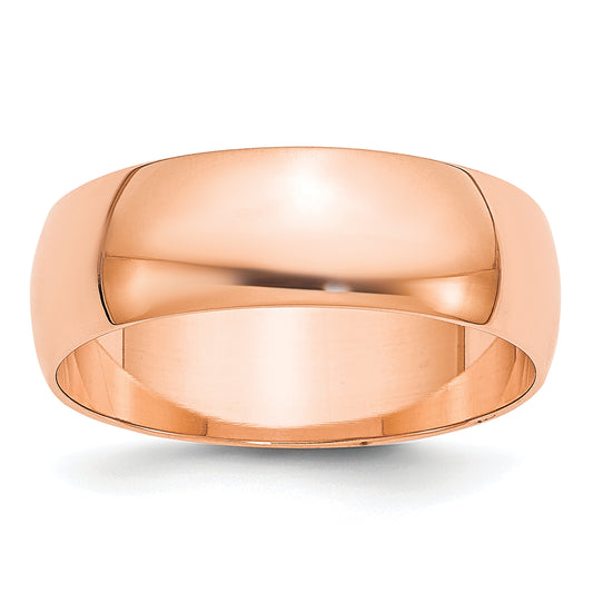 Solid 14K Yellow Gold Rose Gold 6mm Light Weight Half Round Men's/Women's Wedding Band Ring Size 4