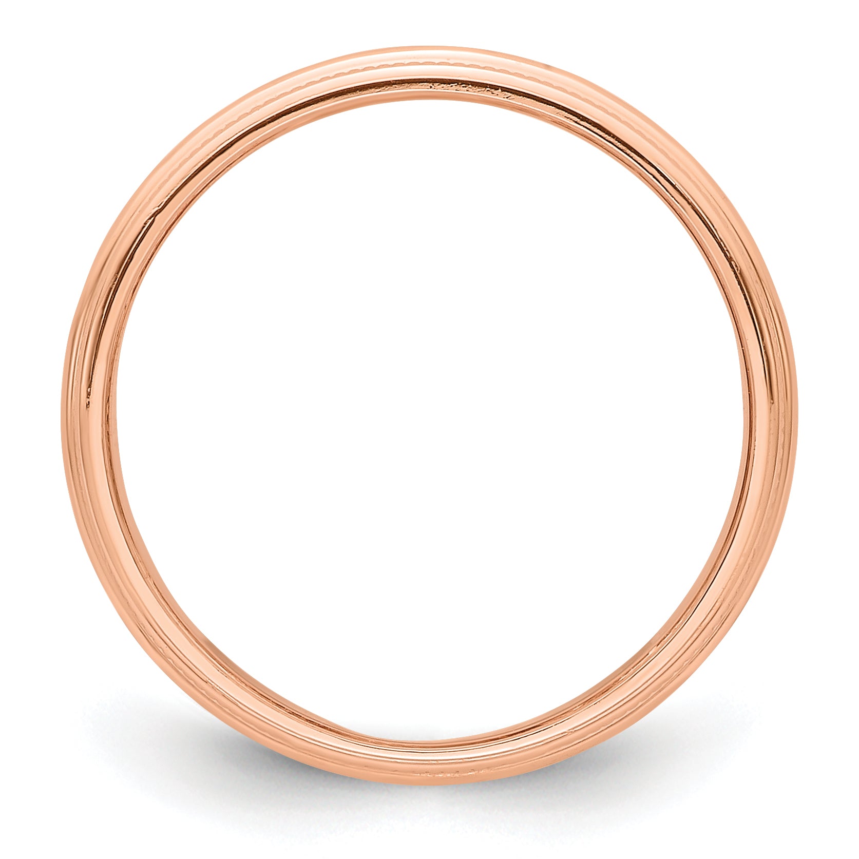 Solid 14K Yellow Gold Rose Gold 3mm Milgrain Half-Round Wedding Men's/Women's Wedding Band Ring Size 10