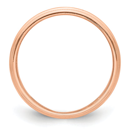 Solid 14K Yellow Gold Rose Gold 3mm Milgrain Half-Round Wedding Men's/Women's Wedding Band Ring Size 10