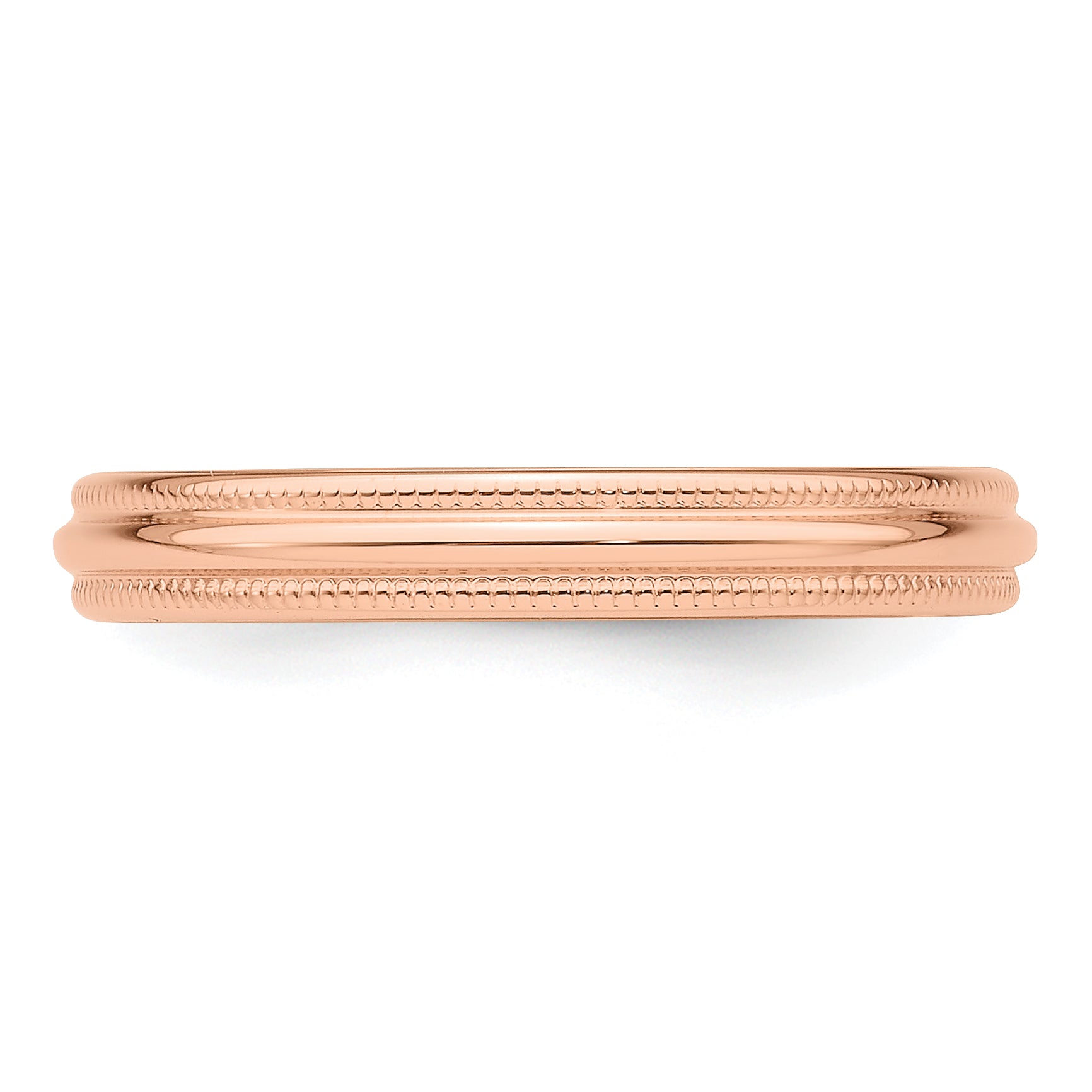 Solid 14K Yellow Gold Rose Gold 3mm Milgrain Half-Round Wedding Men's/Women's Wedding Band Ring Size 6.5