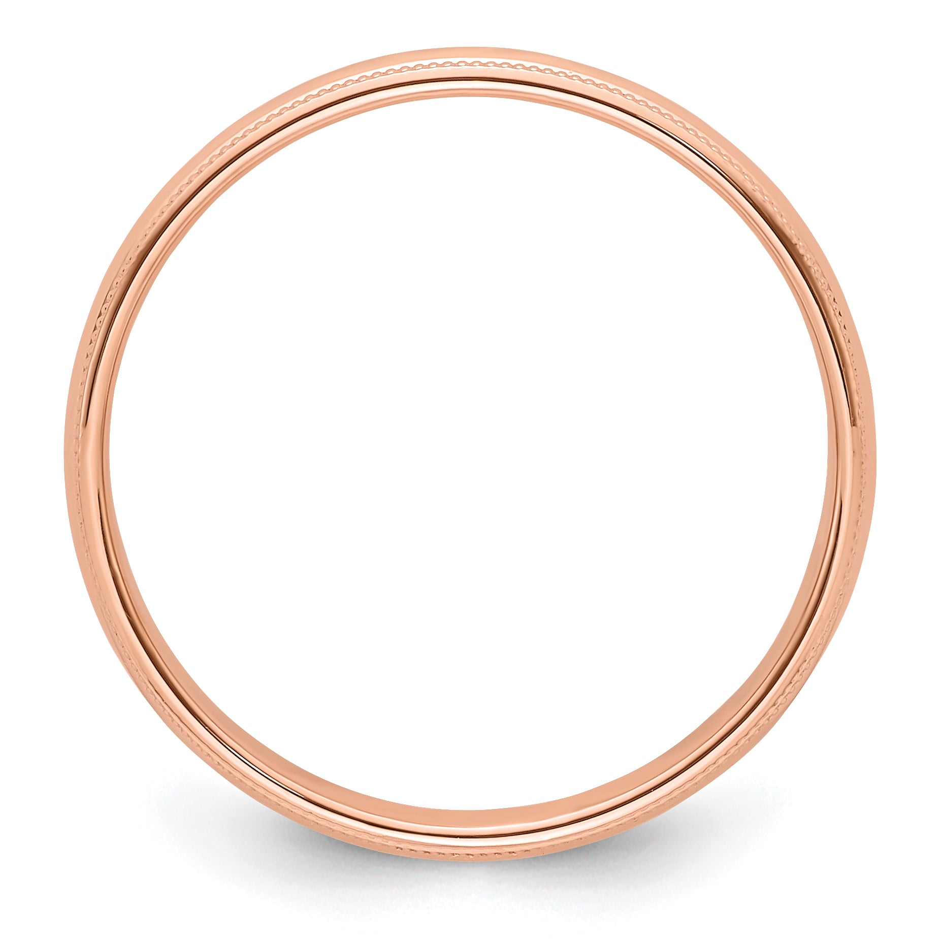 Solid 14K Yellow Gold Rose Gold 4mm Milgrain Half Round Men's/Women's Wedding Band Ring Size 14