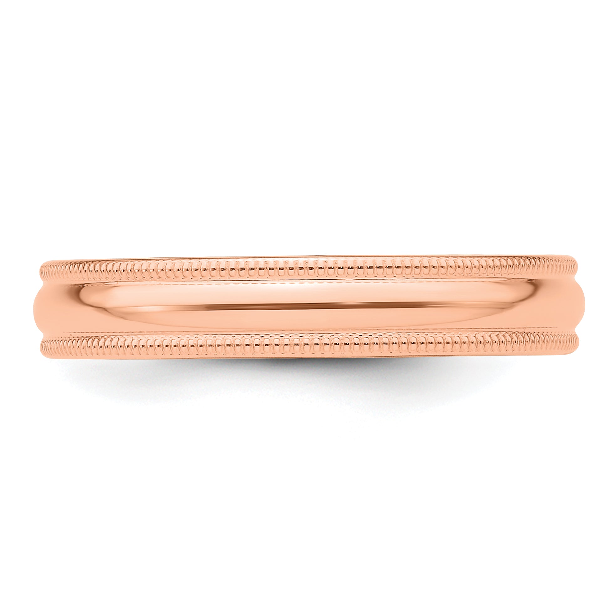 Solid 14K Yellow Gold Rose Gold 4mm Milgrain Half Round Men's/Women's Wedding Band Ring Size 14