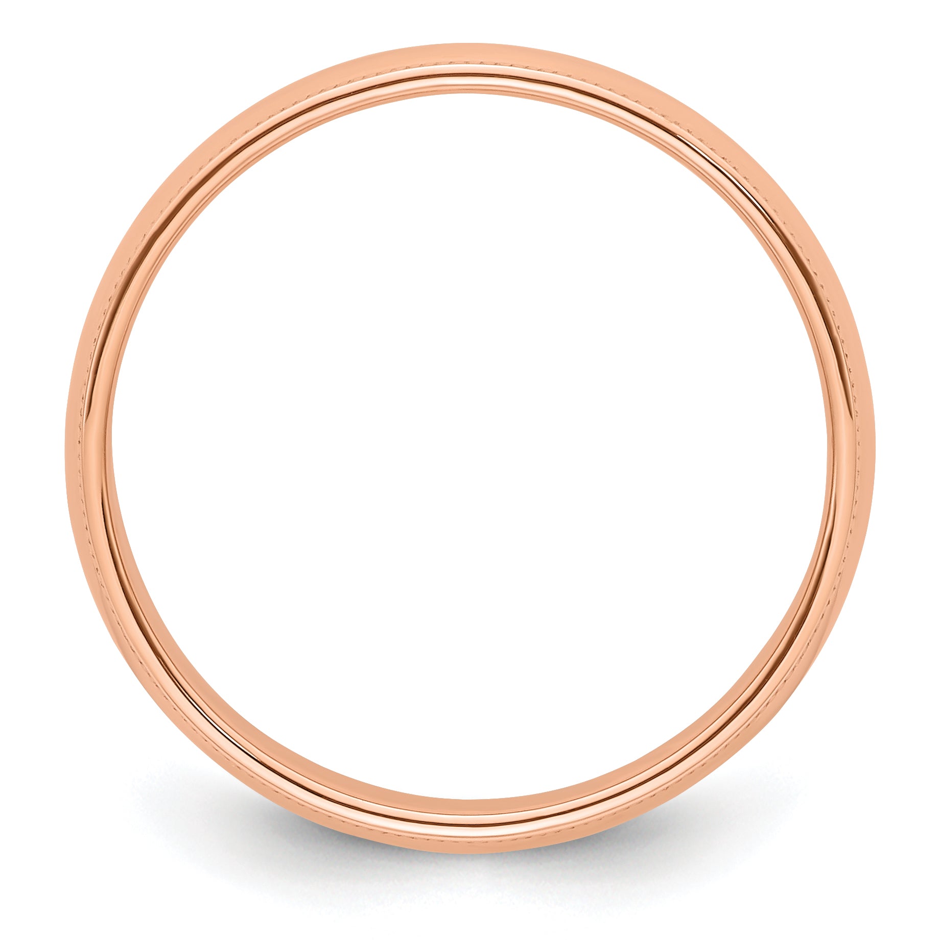 Solid 14K Yellow Gold Rose Gold 5mm Milgrain Half-Round Wedding Men's/Women's Wedding Band Ring Size 11