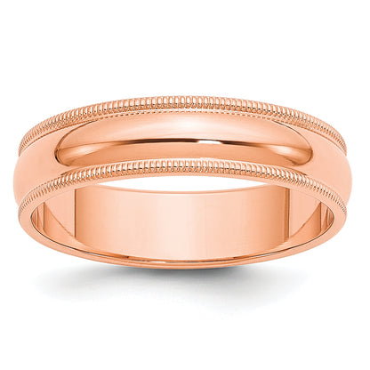 Solid 14K Yellow Gold Rose Gold 5mm Milgrain Half-Round Wedding Men's/Women's Wedding Band Ring Size 11