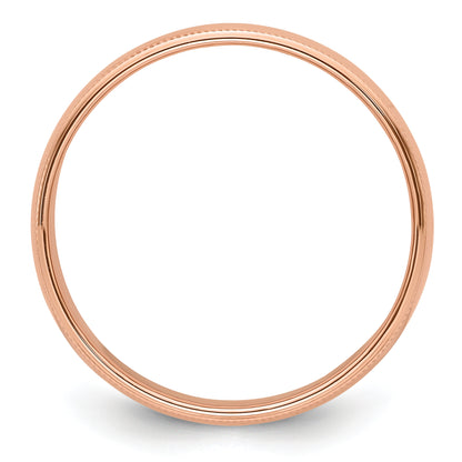 Solid 14K Yellow Gold Rose Gold 6mm Milgrain Half-Round Wedding Men's/Women's Wedding Band Ring Size 10