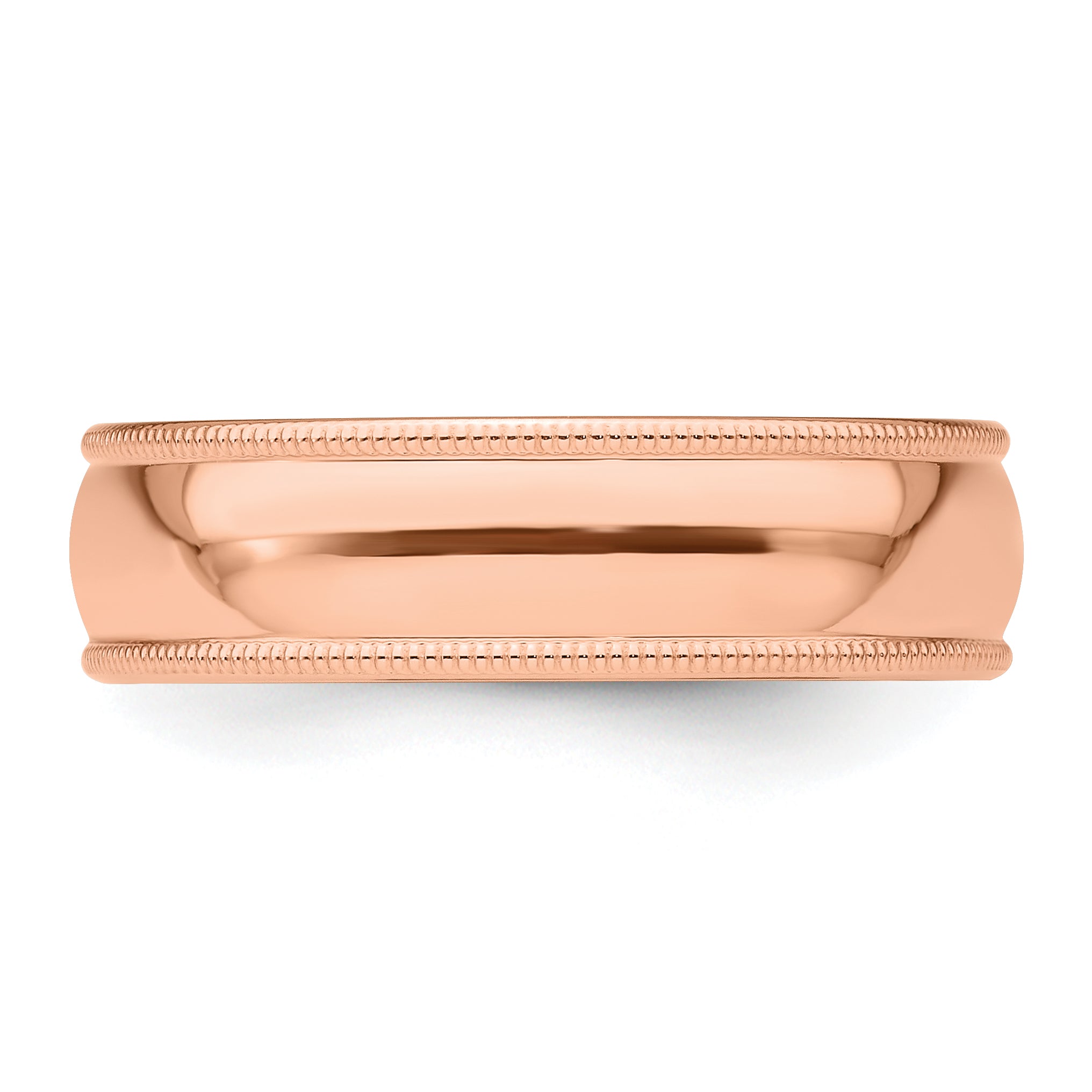 Solid 14K Yellow Gold Rose Gold 6mm Milgrain Half-Round Wedding Men's/Women's Wedding Band Ring Size 10