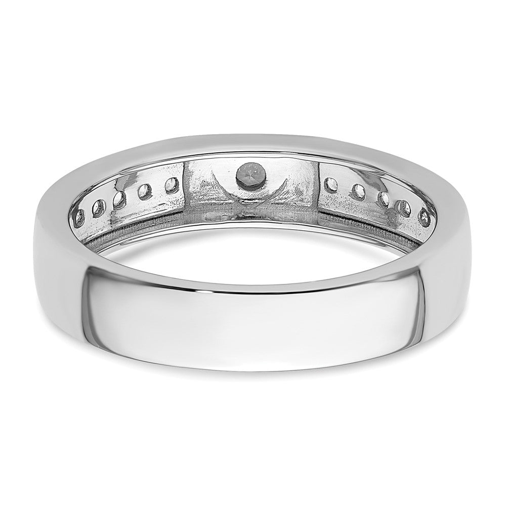 14k White Gold 1/3 Ct. Lab Grown Diamond VS/SI+ G+ Men's Heart Band Ring