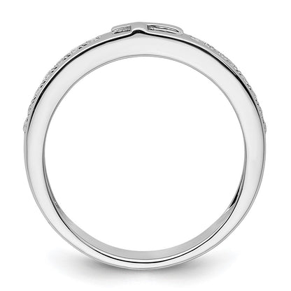 14k White Gold 1/4 Ct. Lab Grown Diamond VS/SI+ G+ Complete Men's Cross Band