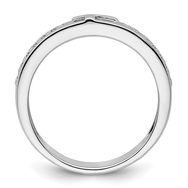 14k White Gold 1/4 Ct. Lab Grown Diamond VS/SI+ G+ Complete Men's Cross Band