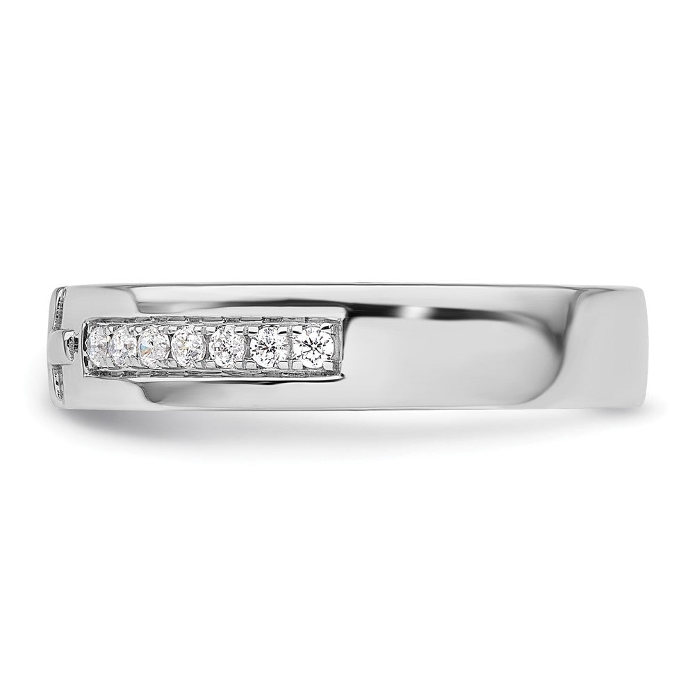 14k White Gold 1/4 Ct. Lab Grown Diamond VS/SI+ G+ Complete Men's Cross Band