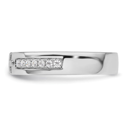 14k White Gold 1/4 Ct. Lab Grown Diamond VS/SI+ G+ Complete Men's Cross Band