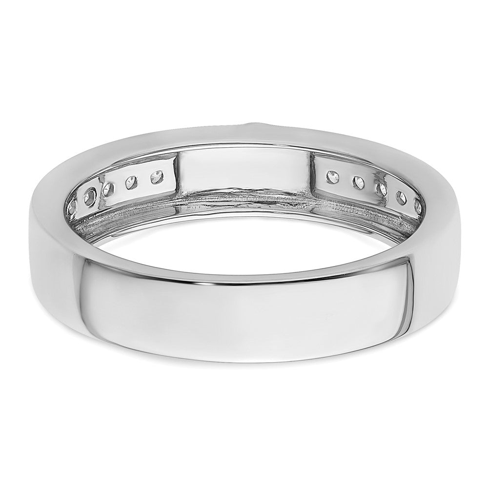 14k White Gold 1/4 Ct. Lab Grown Diamond VS/SI+ G+ Complete Men's Cross Band