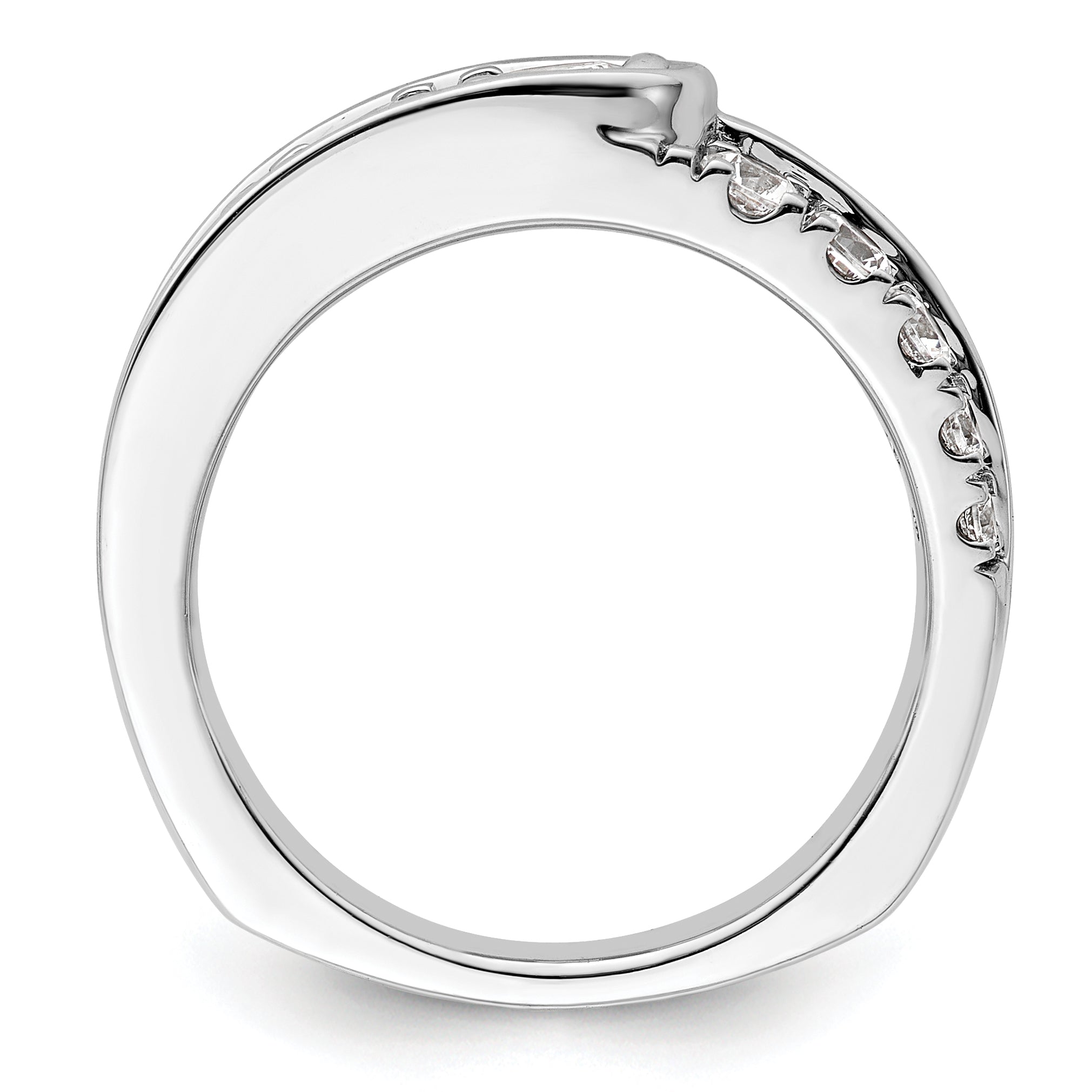 14K White Gold Lab Grown Diamond Vs/Si+ G+ Complete Fancy Band (Size 7 Only)