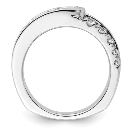14K White Gold Lab Grown Diamond Vs/Si+ G+ Complete Fancy Band (Size 7 Only)