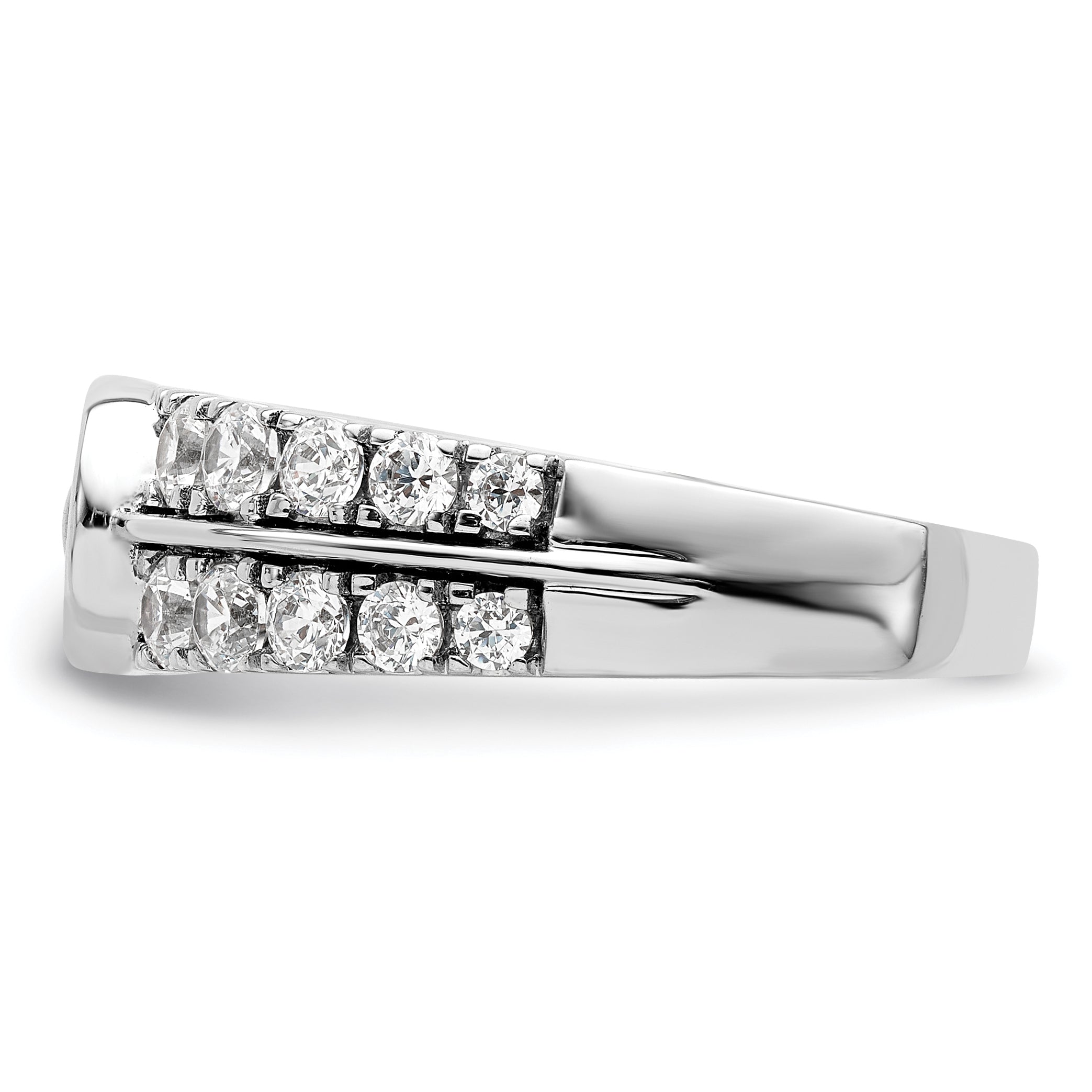 14K White Gold Lab Grown Diamond Vs/Si+ G+ Complete Fancy Band (Size 7 Only)