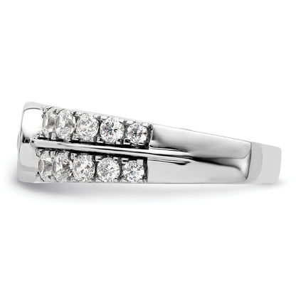 14K White Gold Lab Grown Diamond Vs/Si+ G+ Complete Fancy Band (Size 7 Only)