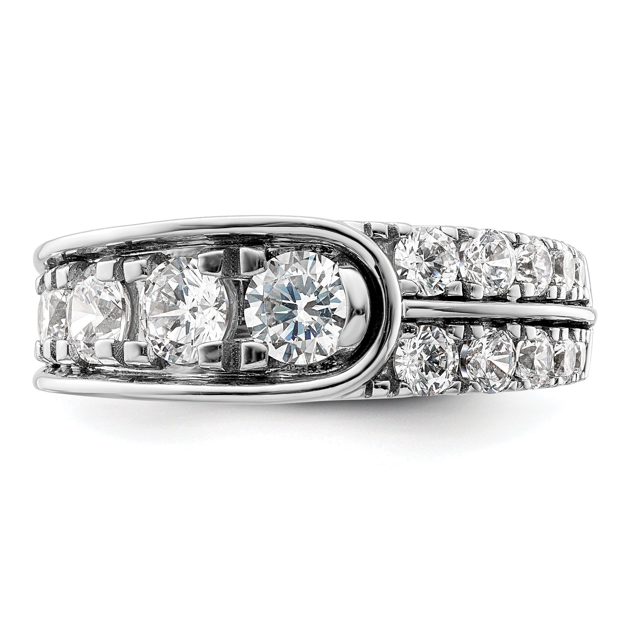 14K White Gold Lab Grown Diamond Vs/Si+ G+ Complete Fancy Band (Size 7 Only)