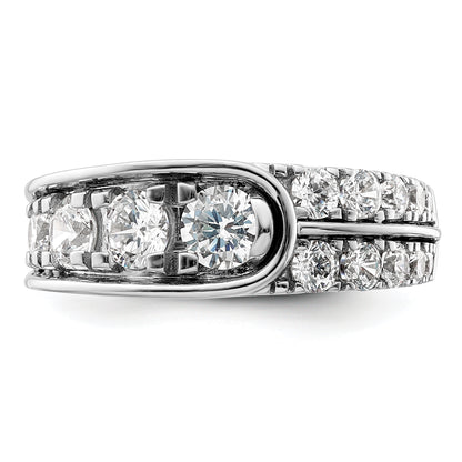 14K White Gold Lab Grown Diamond Vs/Si+ G+ Complete Fancy Band (Size 7 Only)