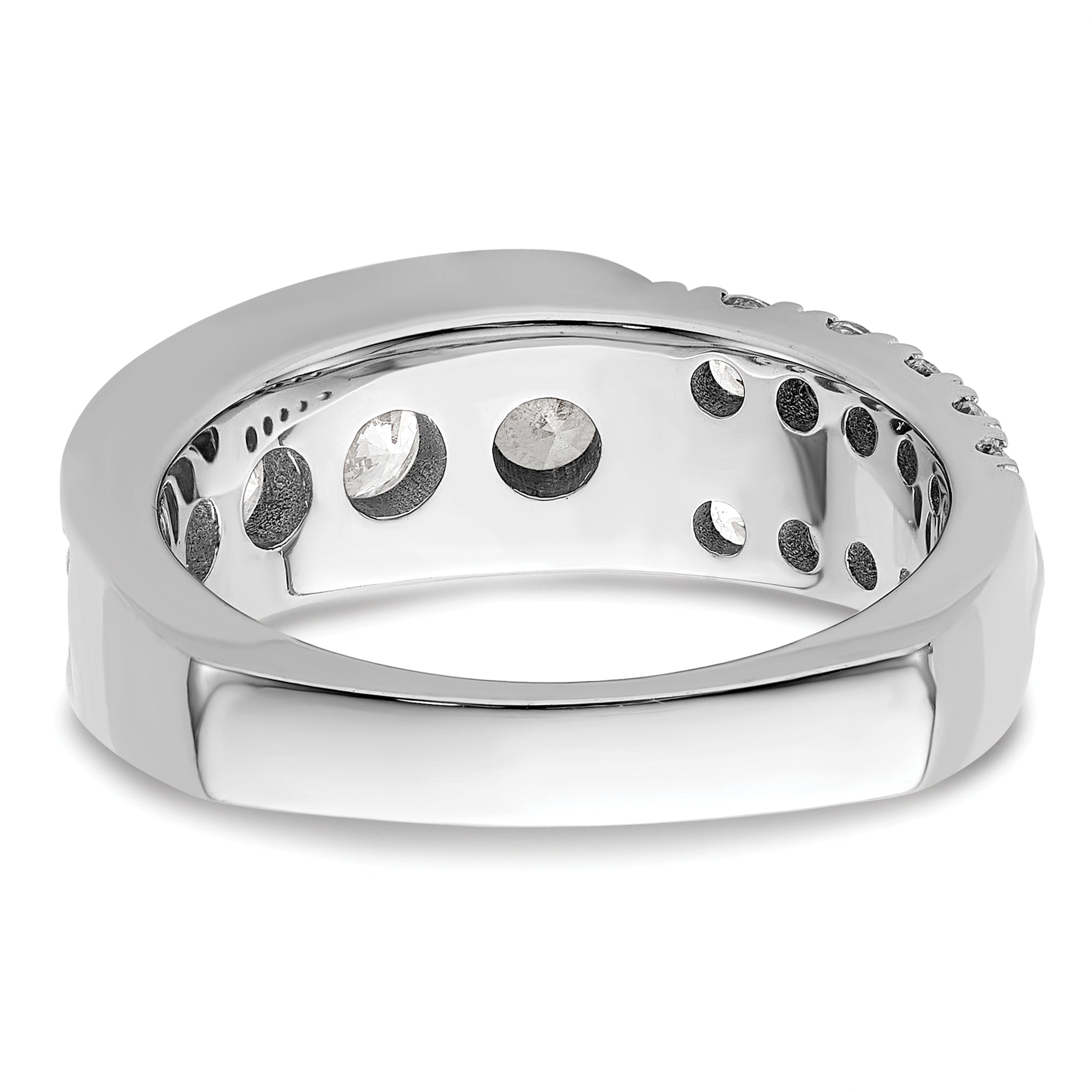 14K White Gold Lab Grown Diamond Vs/Si+ G+ Complete Fancy Band (Size 7 Only)