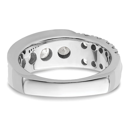 14K White Gold Lab Grown Diamond Vs/Si+ G+ Complete Fancy Band (Size 7 Only)