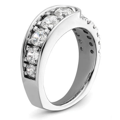 14K White Gold Lab Grown Diamond Vs/Si+ G+ Complete Fancy Band (Size 7 Only)