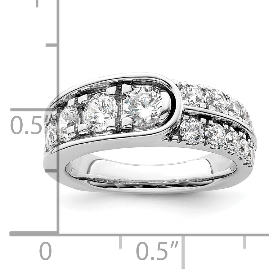 14K White Gold Lab Grown Diamond Vs/Si+ G+ Complete Fancy Band (Size 7 Only)