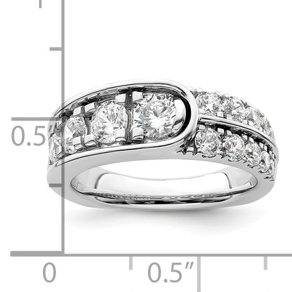 14K White Gold Lab Grown Diamond Vs/Si+ G+ Complete Fancy Band (Size 7 Only)